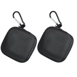 Compact Earphone Carrying Case with Carabiner and Cable Organizer (2PCS)