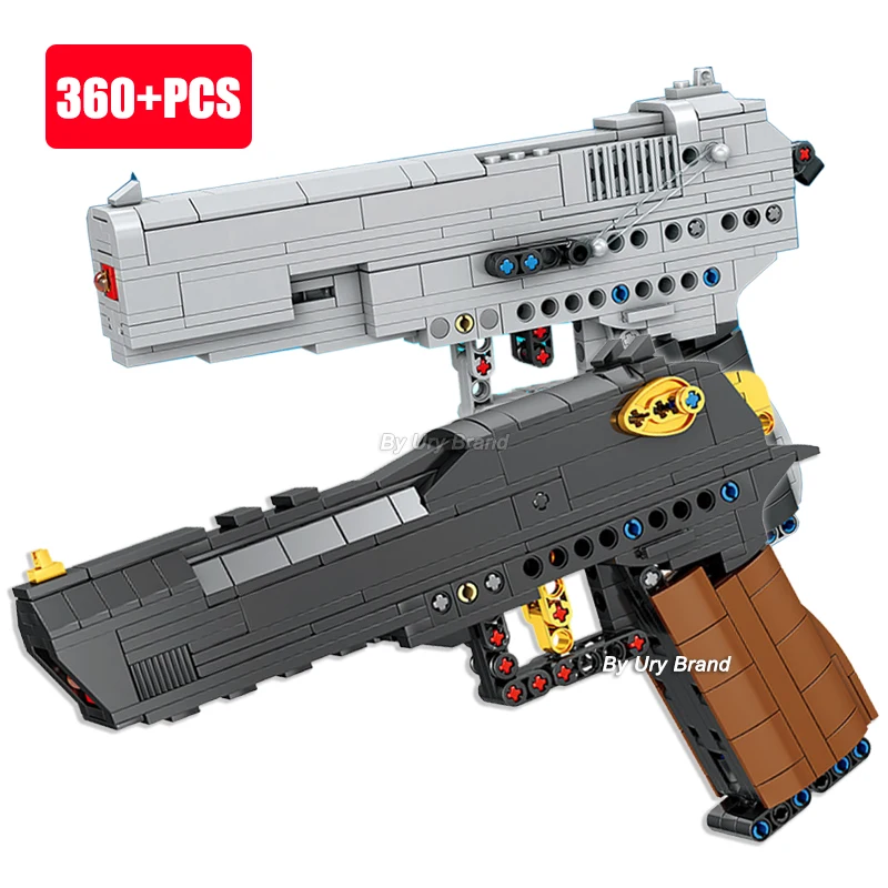 360Pcs 1:1 Desert Eagle Pistol Building Blocks Weapons Gun Toys for Kids