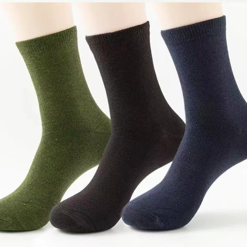 

Outdoor Sports Work Socks Thickened Military Green Mid Calf Men s Socks Plus Size Wear resistant