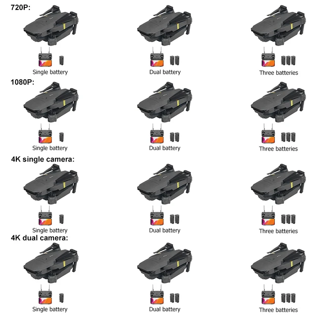 4K Eachine E58 Drone WIFI FPV With Wide Angle Camera Hold Mode Foldable Arm RC Quadcopter X Pro RTF Drone Gifts Dropshipping 3