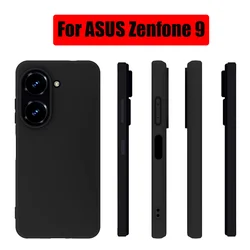 Black Matte Non-Slip Soft TPU Silicone Phone Case Cover for Zenfone 10 (Black)