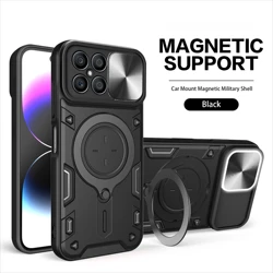 Custodia per telefono in plastica rigida con supporto magnetico a forma di anello