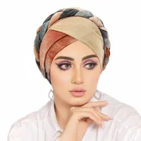 Nouveau Foulard 2026 pour Femmes Musulmanes – Turban Imprimé Tressé, Bonnets Hijab, Sous-Hijabs, Turbans Arabes pour Femme Musulmane 5