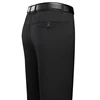 Mens Trousers Business Casual Pants Summer Autumn Dress Straight Pants Elastic Black Grey Loose Formal Pants 2