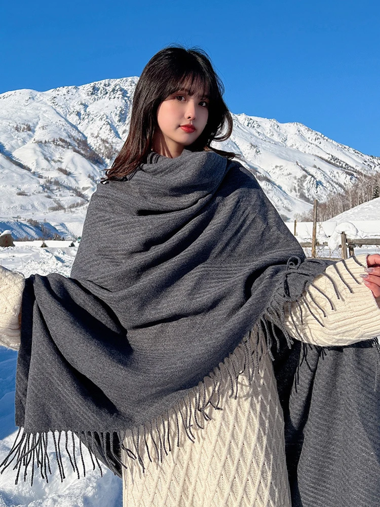 Étole / Large écharpe En Cachemire 100% - Bleu Gris - Unisexe - Neuve Avec étiquettes