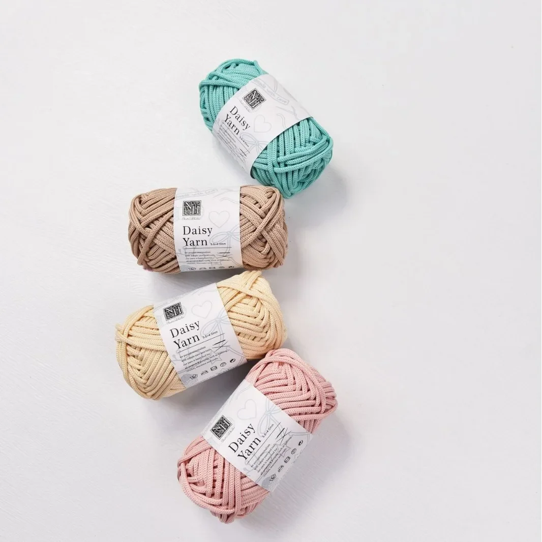 38m/100g 4mm Round Stranded Yarn Hollow Rope Pearl Cotton Yarn,Handmade DIY Material Rope Polyester Dyed Crochet Thread 40 Yards 6