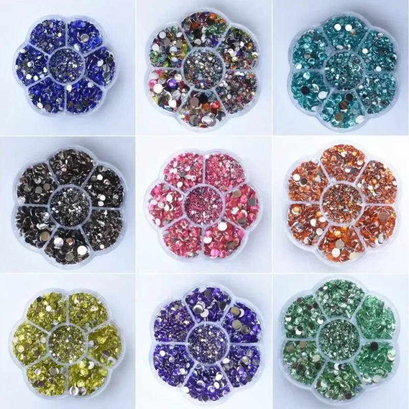 Premium Resin Round Flatback Rhinestones - 5000pcs Crystal Gems for Jewelry and 3D Decorative Crafts