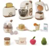 Robud Kids Toy Kitchen Set Wooden Play Kitchen Appliances with Toaster Mixer Blender  kitchen Playset for kids 4-Set 1