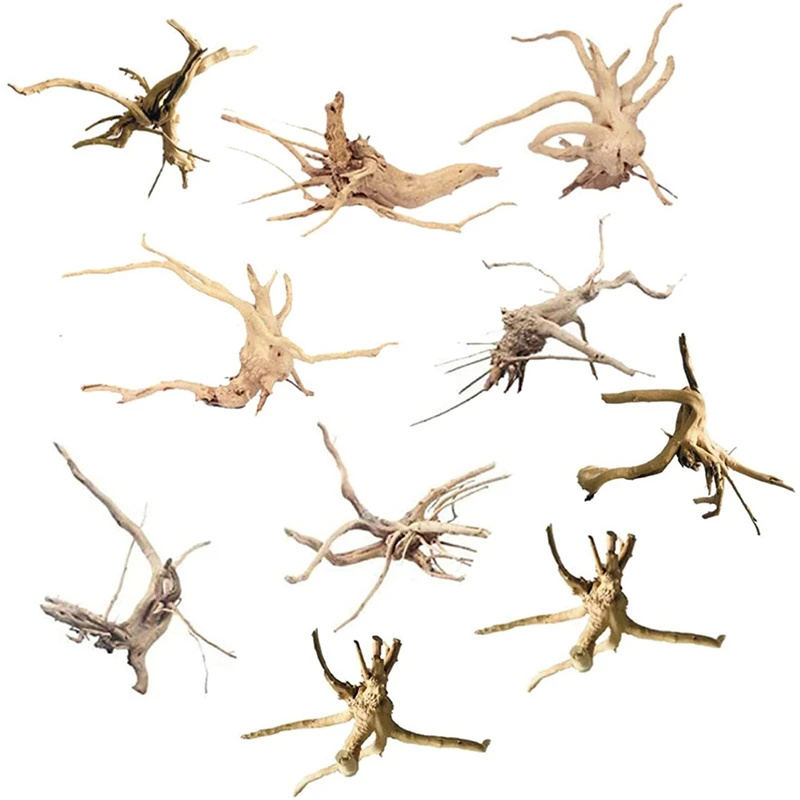 

HOT SALE Mini Driftwood For Aquarium Natural Wood Branches Fish Tank Decorations Reptiles Tree Trunk Driftwood Assorted(10 Pack)