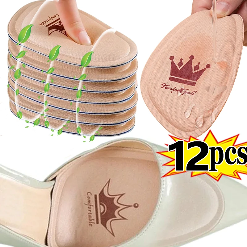 2-12pcs Forefoot Pads Women High Heels Non-slip Pain Relief Insert Half Insoles Front Foot Cushion Foot Care Shoe Pads Insole