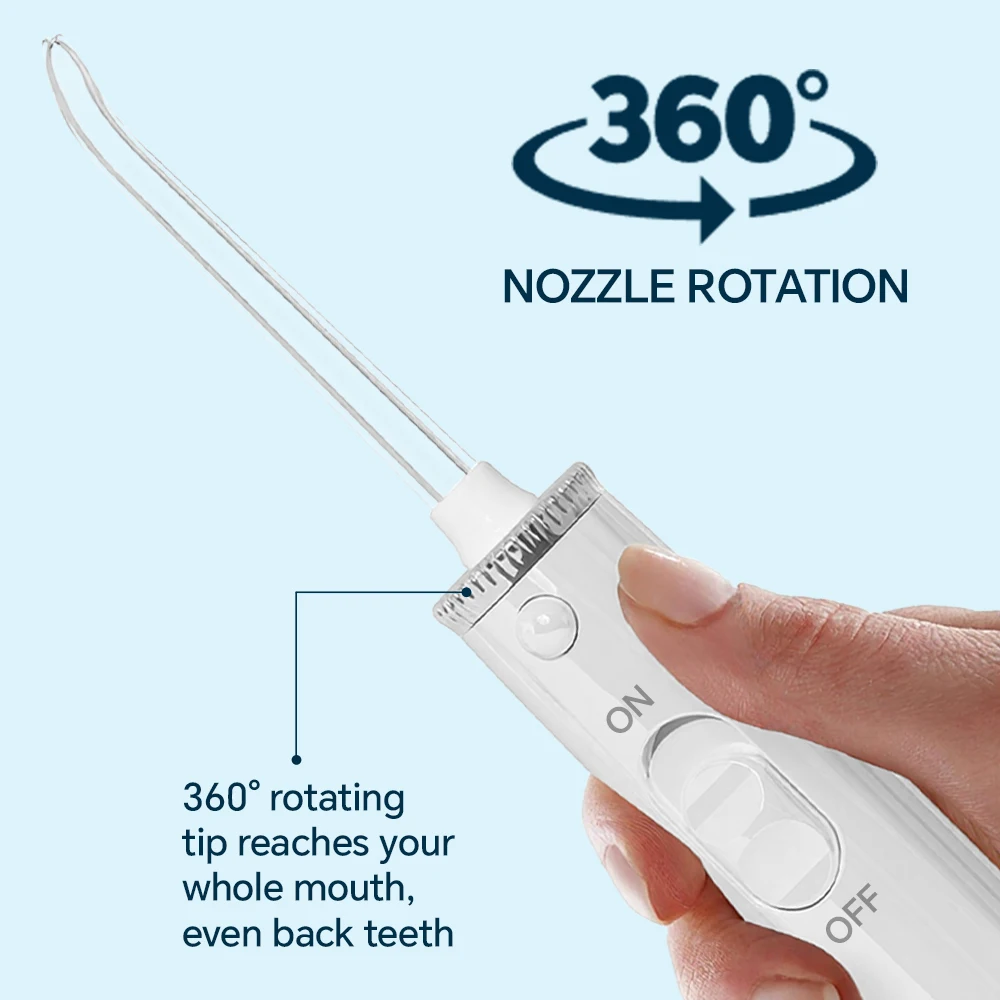 Electric Water Flosser Oral Irrigator, Electric Dental Cleaner with 600ML Capacity, 2 Modes, 10 Adjustable Pressure & 5 Jet Tips