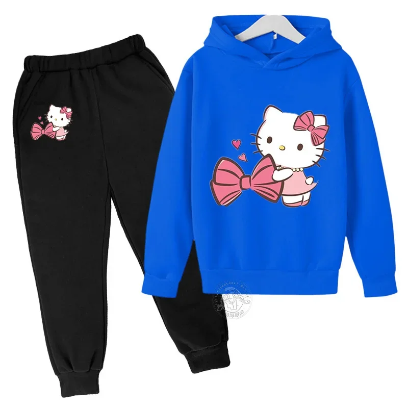 thumbnail image 1 of Conjunto de ropa infantil con dibujos animados de Hello Kitty para otoño e invierno, traje deportivo de ocio para niñas pequeñas, 1 of 5