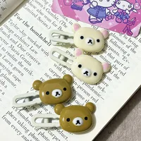 Rilakkuma pinces à cheveux pour filles Kawaii Relax ours épingle à cheveux femmes frange épingle à cheveux mode bec de canard pince enfants cheveux ornements cadeau 2