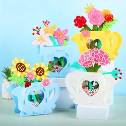 Creative DIY Handmade Bouquet Potted Plants Kindergarten Fun Teaching Aids Home Decoration Craft Kits Children Educational Toys