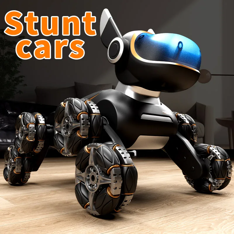 2025 DWI Eight Wheeled Stunt Dog robot dog 2.4G Remote Control Intelligent Swing Arm Drift Robot Dog Climbing Car Children's Gift Toy
