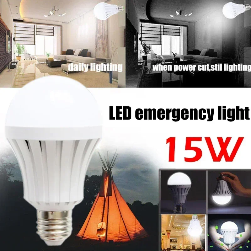 Led Emergency Rechargeable Light Bulbs 15 W