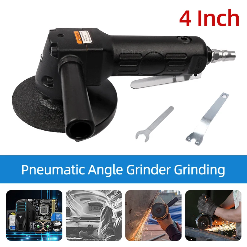 Pneumatic Angle Grinder with 4 Inch Grinding Wheel Polishing Machine Cutting Grinder Professional Angle Grinder for Metal Wood