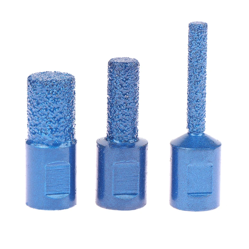 1pc Blue M10 Thread Vaccum Brazed Diamond Finger Bit Milling Cutter For Ceramic Tile Granite Marble Milling Cutting 5/10/15mm