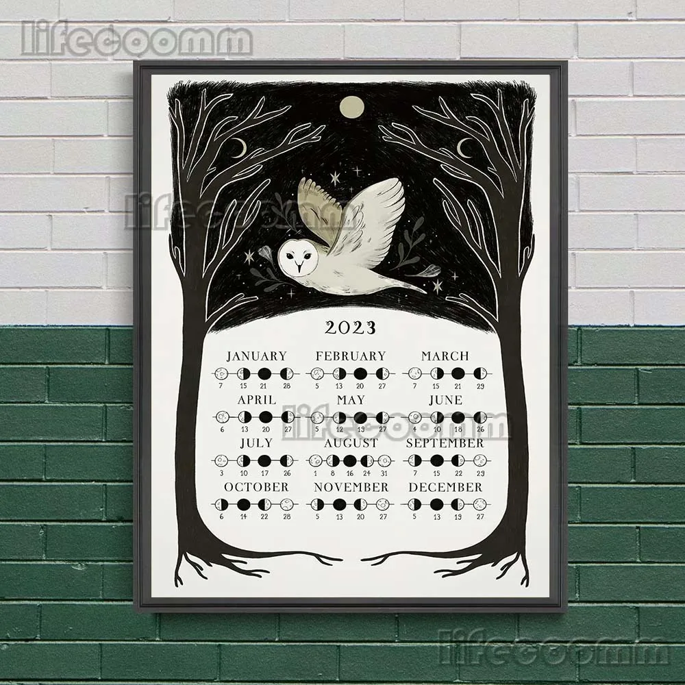 Poster Calendar 2023 Lunar | Moon Calendar 2023 Poster | Calendar 2023  Wheel Year - 2023 - Aliexpress