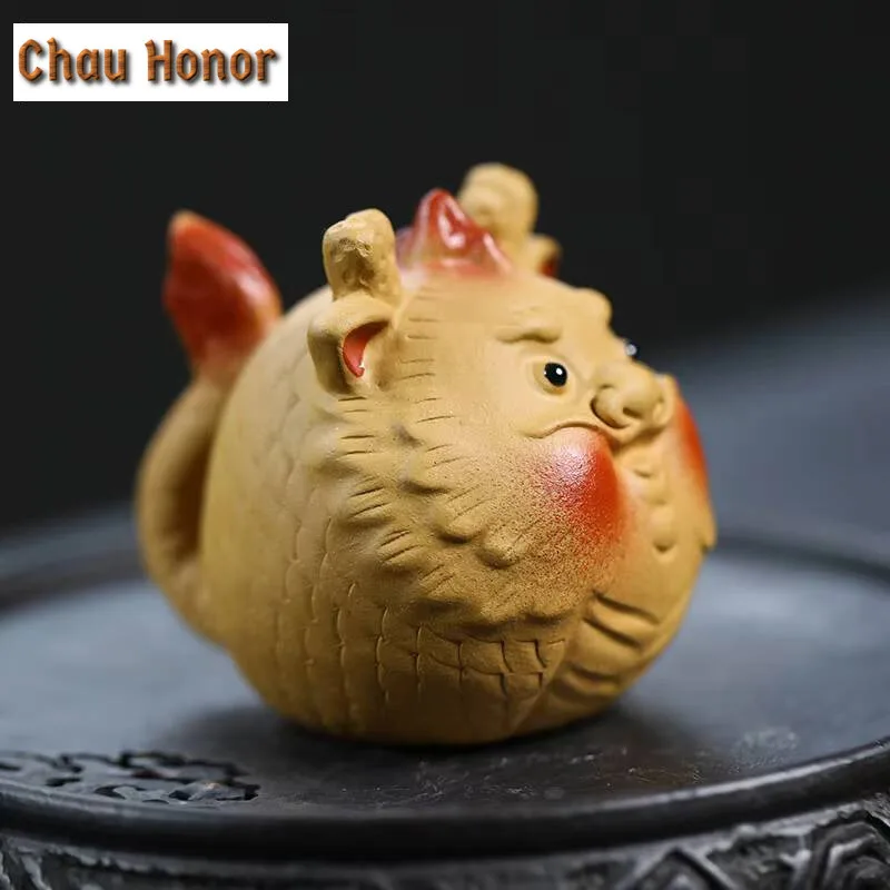 Boutique Fat Dragon Yixing Zisha Tea Pet Antique Te Games Toys Tea Figurine Household Tea Ceremony Tea Statue Cha Supplies Gift