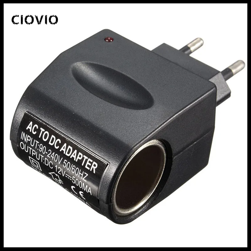 2pc 500ma Eu Plug Car Power Adapter Converter 220v Ac To 12v Dc Charger