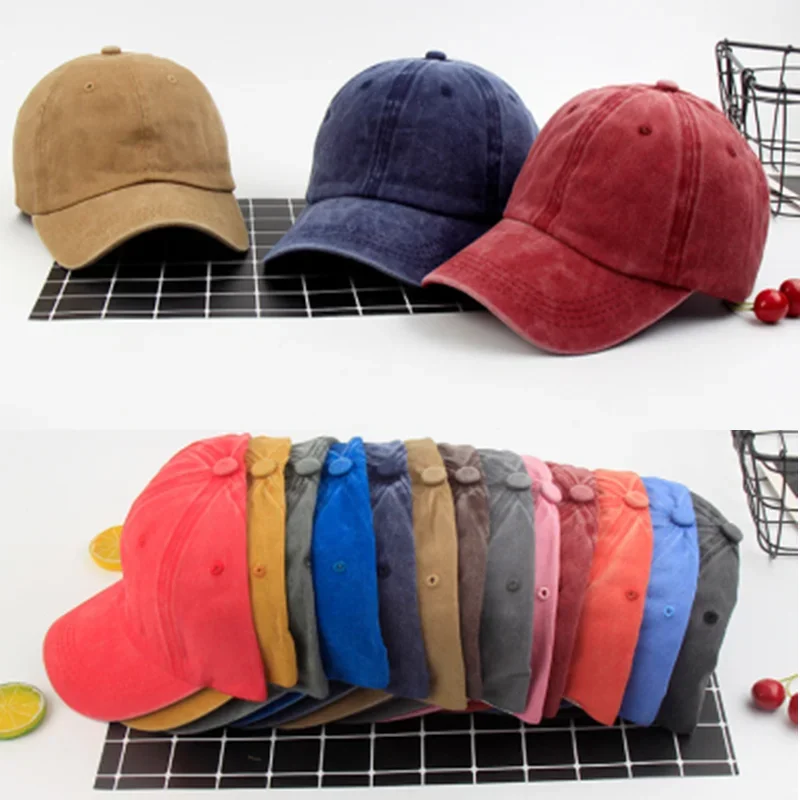 Vintage Washed Cotton Baseball Cap Sun protection all-match Hats fashionable outdoor sports Cycling fishing stylish peaked cap baseball hat