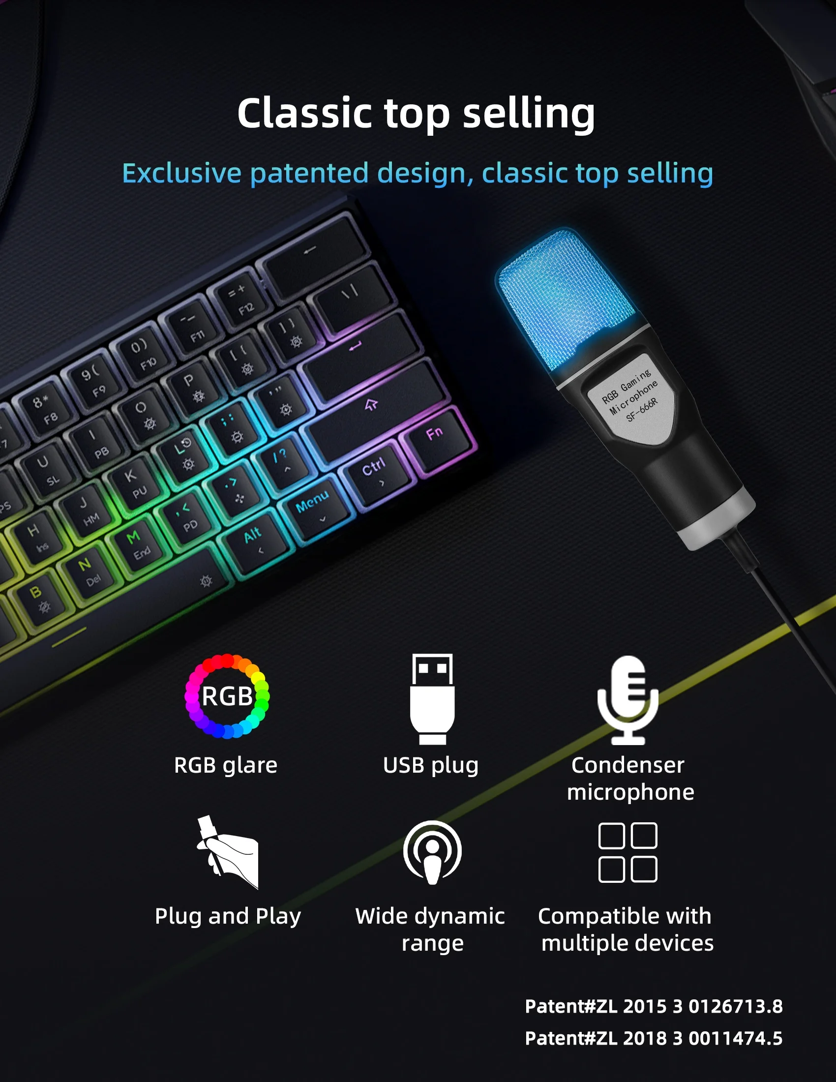 Gaming Microphone Foldable Condenser for Computer