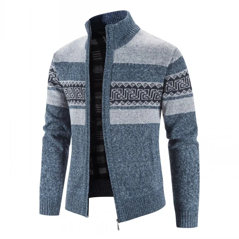 2024 New Men's Sweaters Autumn Winter Warm Cashmere Wool Zipper Cardigan Sweaters Man Casual Knitwear Sweatercoat Male Clothe 4
