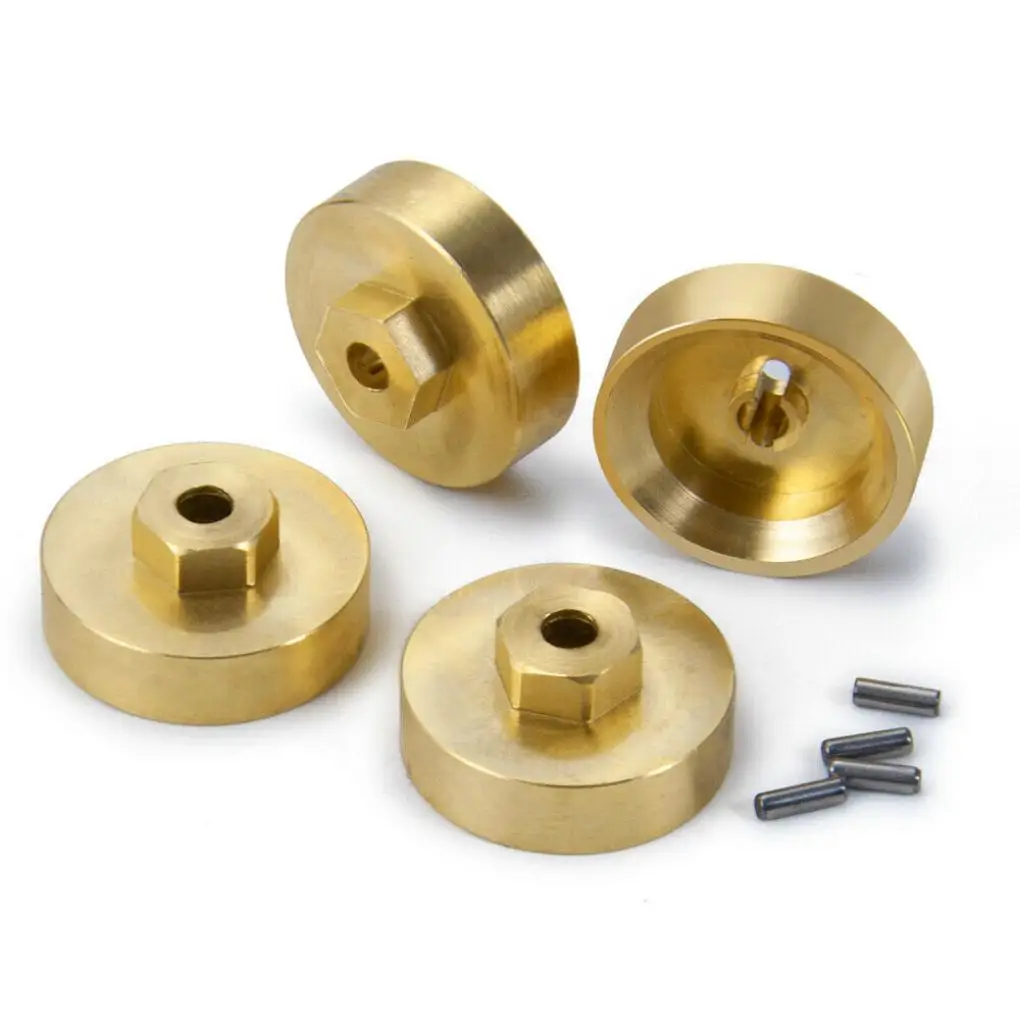 

RCGF 4Pcs Brass Wheel Hex Axle Adapter Balance Weight for Axial SCX24 1/24 RC Crawler Car Truck All Series Model Upgrade Parts