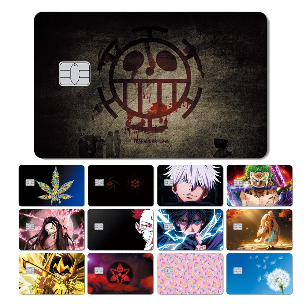 

Anime Dragon Ball One Piece Naruto Demon Slayer Leaf Candy Film Sticker Skin for Credit Card Debit Bus Card