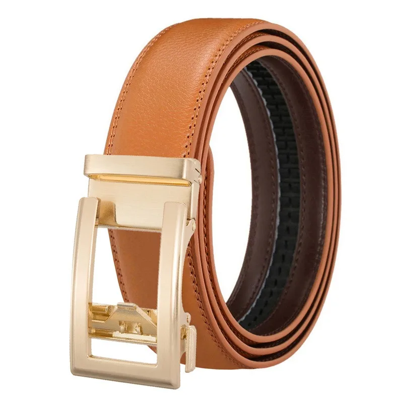 Luxury Men's Leather Belt - High Quality Designer Craftsmanship in White, Blue, Red, Brown