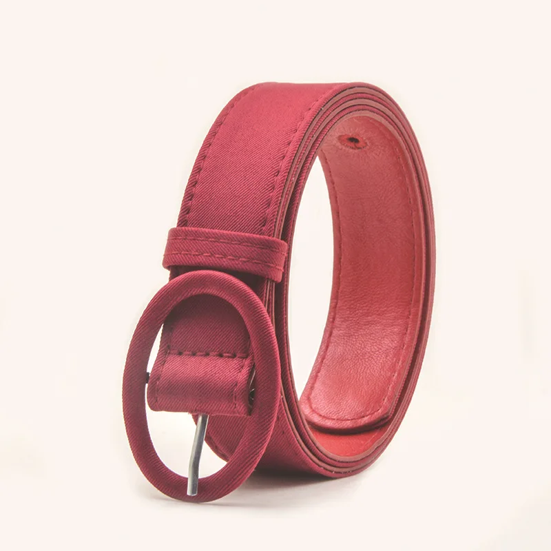 Children's PU Pin Buckle Belt Girls Simple Multi-coloured Versatile Dress Jeans Decorative High Quality Canvas Fabric Thin Belt