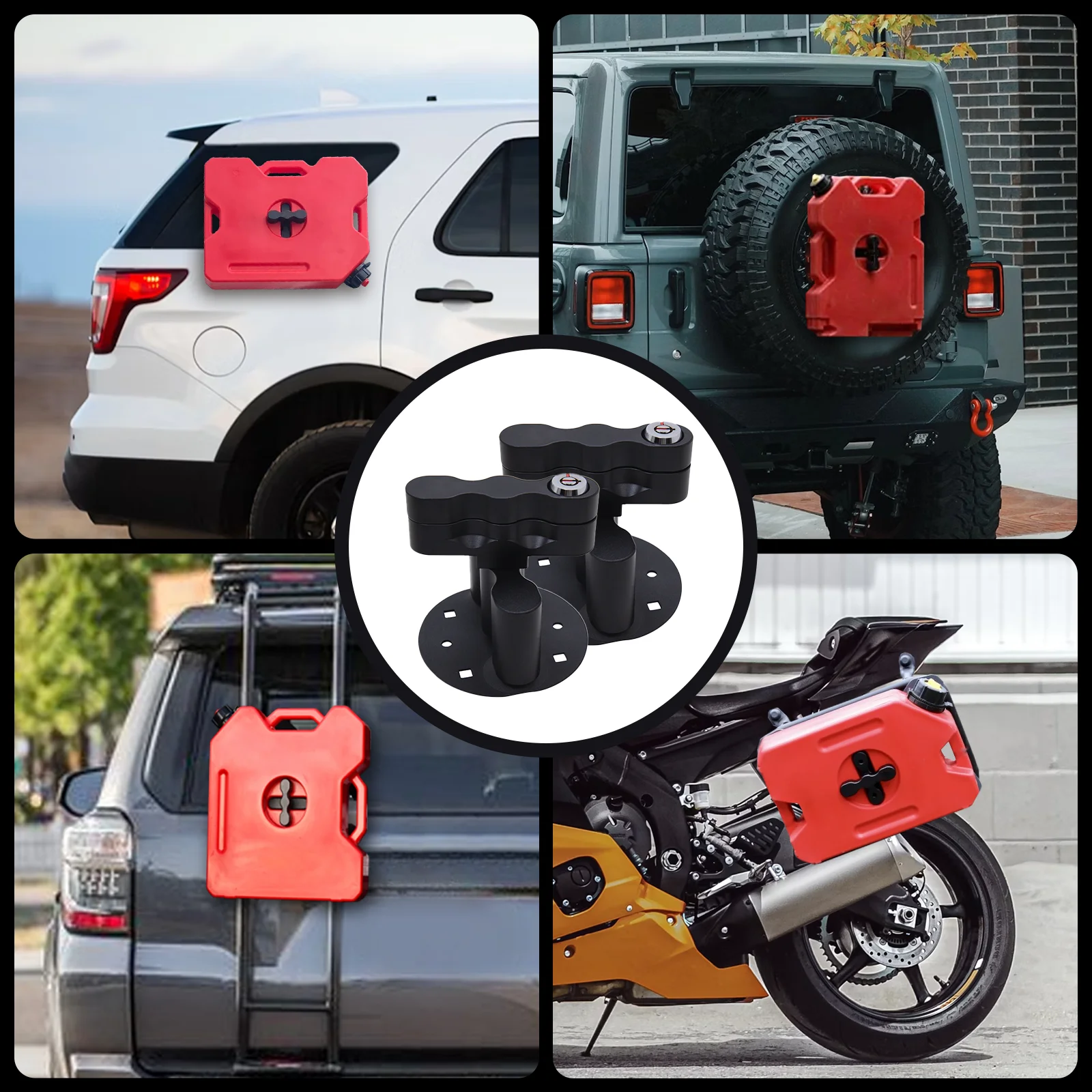 Portable Gas Can Pack Mount Lock Double Locking Mount Handle Fuel Tank Bracket Kit For Rotopax RX-LOX-PM LOX-PM RX-PM Spare Part