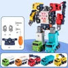 DIY Construction Truck Toys Take Apart Trucks Robot Vehicle Fire Engine Toy Screw Build Car Robot Toy for Boy Kids Building Gift 1