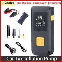 Car Tire Inflation Pump Car Jump Starter  Mobilephone Recharger Electric Motorcycle Car Battery Starter Auto Tyre Inflator 1
