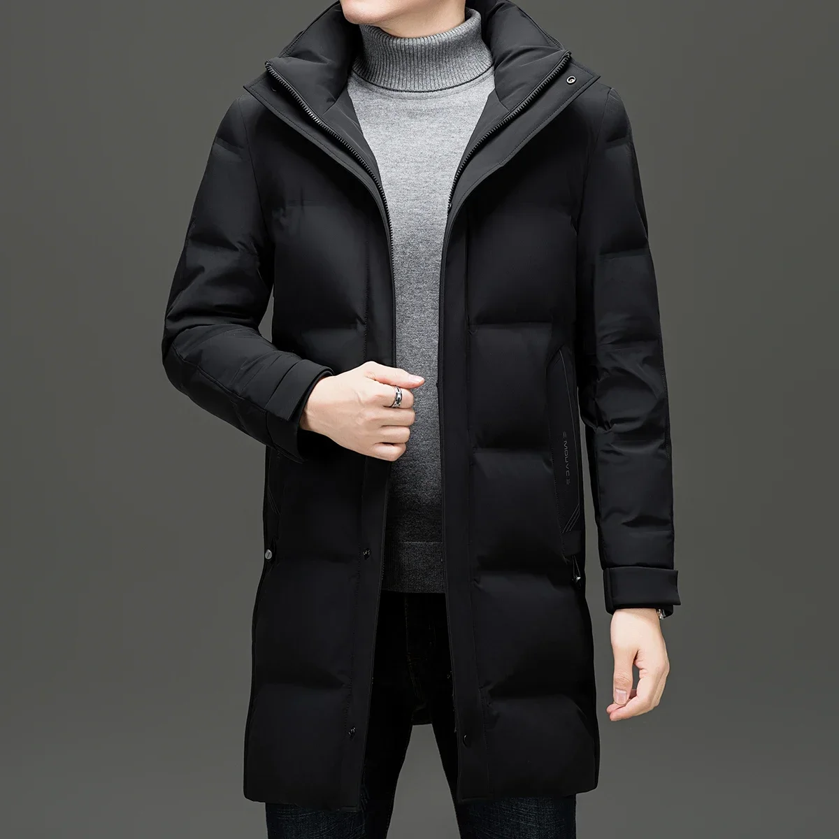 thumbnail image 1 of Chaqueta de plumón extraíble para hombre, chaqueta de plumón con relleno de plumón de pato, ropa de diseñador, chaquetas para hombre, abrigo de invierno 2024, saco informal para hombre, 1 of 5