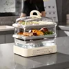 Glass Electric Steamer Multi-Functional Reservation Three-Layer Steaming Integrated Stainless Steel Steam Box Large Capacity 1