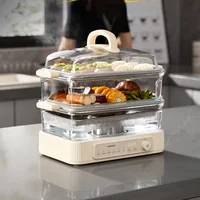 Glass Electric Steamer Multi-Functional Reservation Three-Layer Steaming Integrated Stainless Steel Steam Box Large Capacity 1