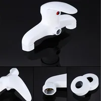 White Shower Faucet Brass Mixer Wall Mounted Single Handle Bathroom Mixer Tap ABS Hand Shower 2