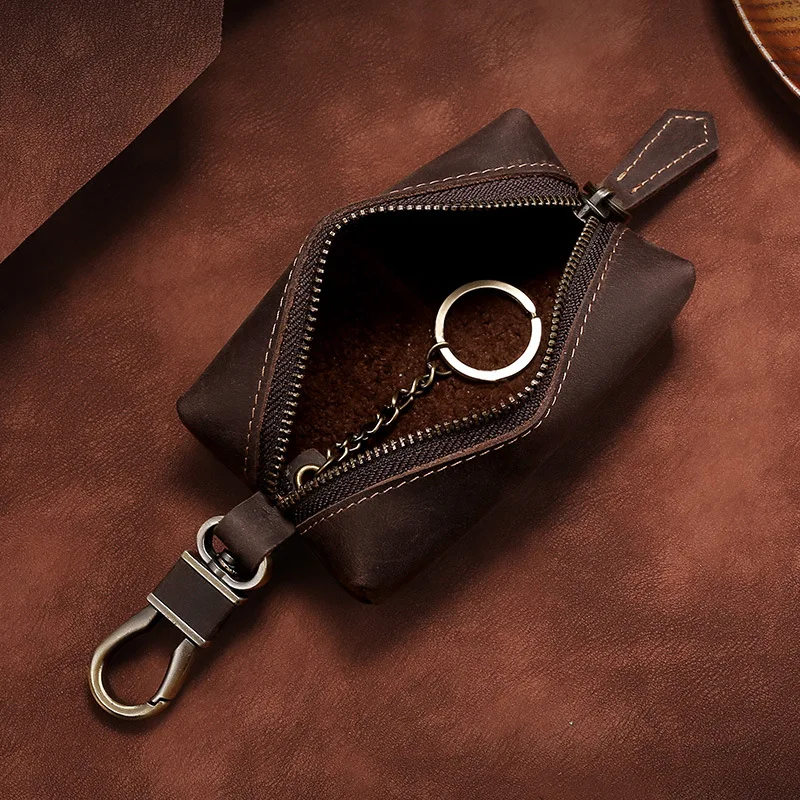 100% Real Leather Key Case for Household Keys Organizer
