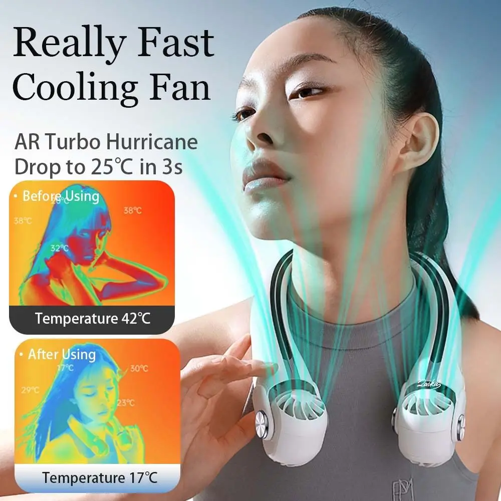 

Usb Rechargeable Bladeless Cooler 3 Speed Hanging Fan Summer Office Cooler for Outdoor Sports