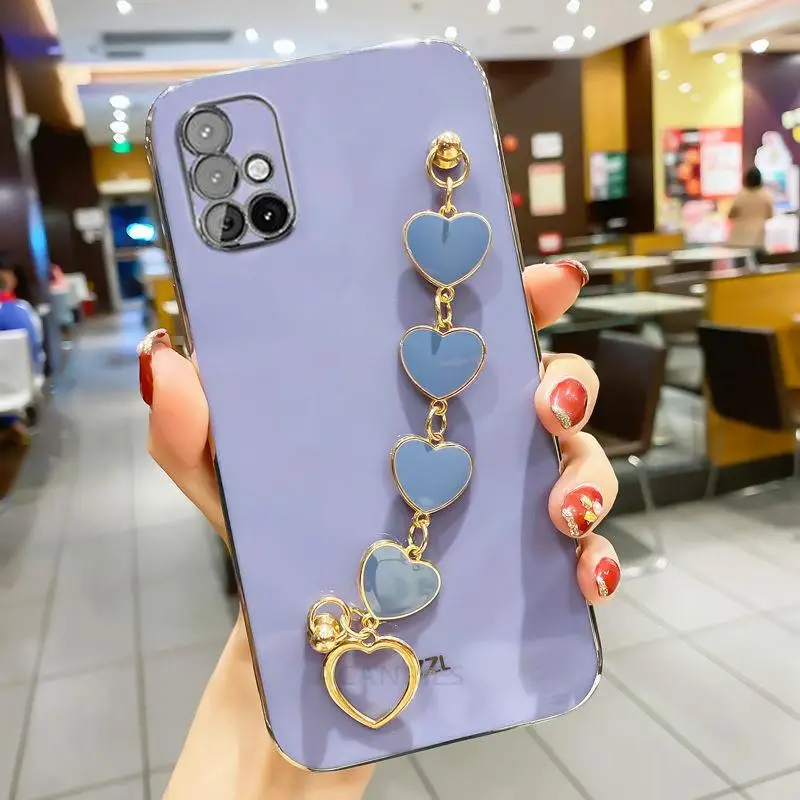 Elegant Love Heart Bracelet Chain Case - Fashion Plating Cover