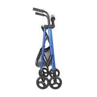 Ultra Folding Medical Rollator Walker with Seat Rolling Walker Height Adjustable with Comfort Handles and Foam Padded Backrest 1