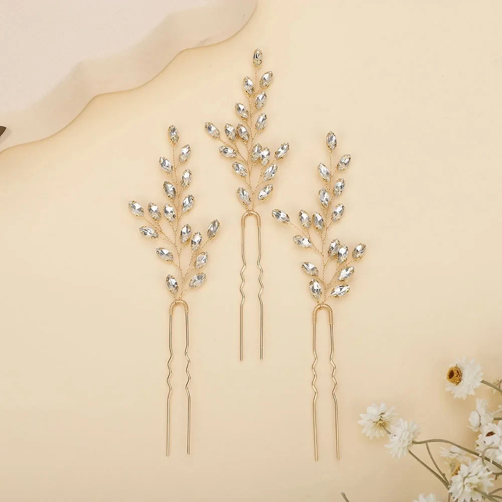 Rhinestone Hairpins for Women Party Wedding Headpieces 7 Colors hair accessories bridal hair accessories