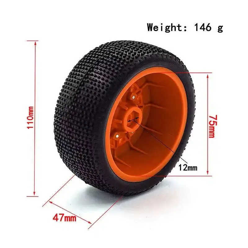 Jantes et Pneus RC 1/10 12mm Hex - Lot de 4 Roues pour Crawler Buggy