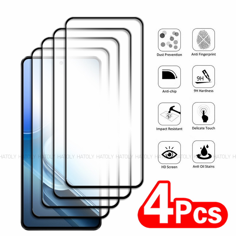 2/4PCS Tempered Glass For Vivo IQOO Z9 Turbo Screen Protector Vivo IQOO Z9 Turbo Full Glue Protective Screen Glass Phone Film