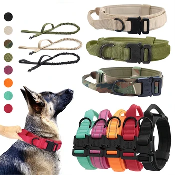 Durable Tactical Dog Collar Leash Set Adjustable Military Pet Collar Leash Medium Large Dog German Shepherd.jpg