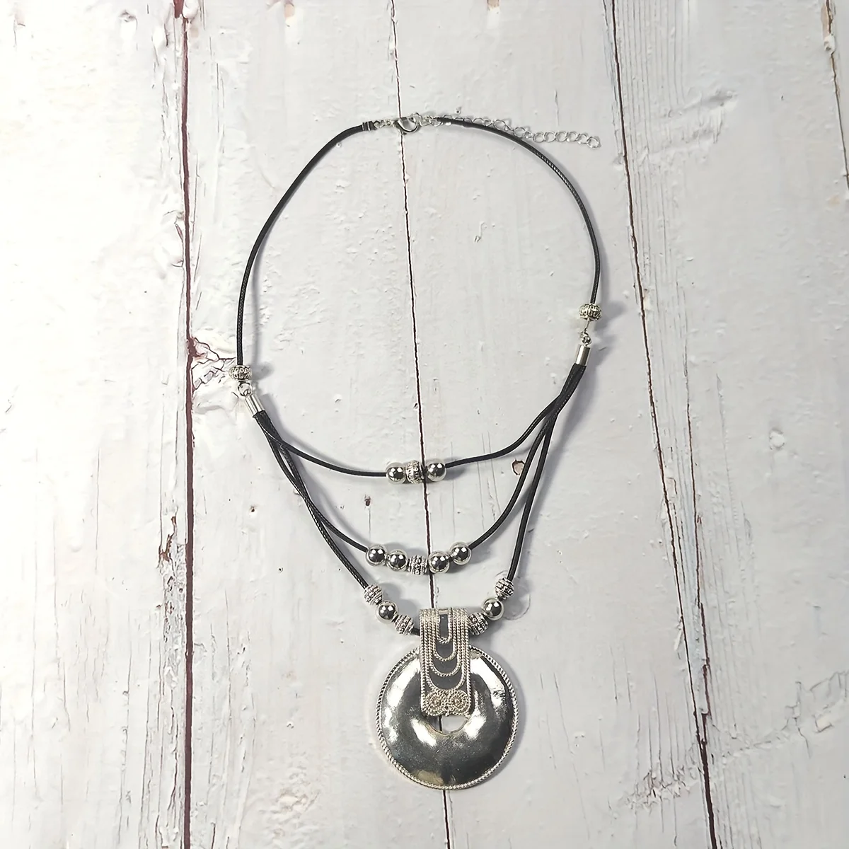 Bohemian Round Pendant Necklace Vintage Boho multi-layer beaded Ladies fashion jewelry gift