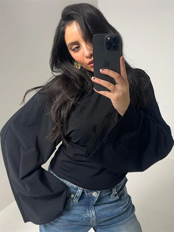 Faionable Loose Long Sve Women's T-irt Casual Pullover Top High Waist round Ne Tee Moisture ng Sweat Absorbent