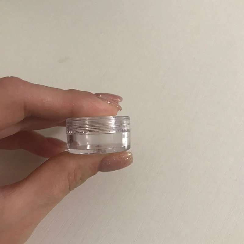 50pc Clear Cream Jar Mini Cosmetic Bottles Containers Transparent Pot For Nail